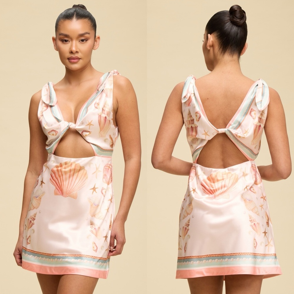 Sips and Seashells Twist Front Mini Dress - Picture 4 of 6